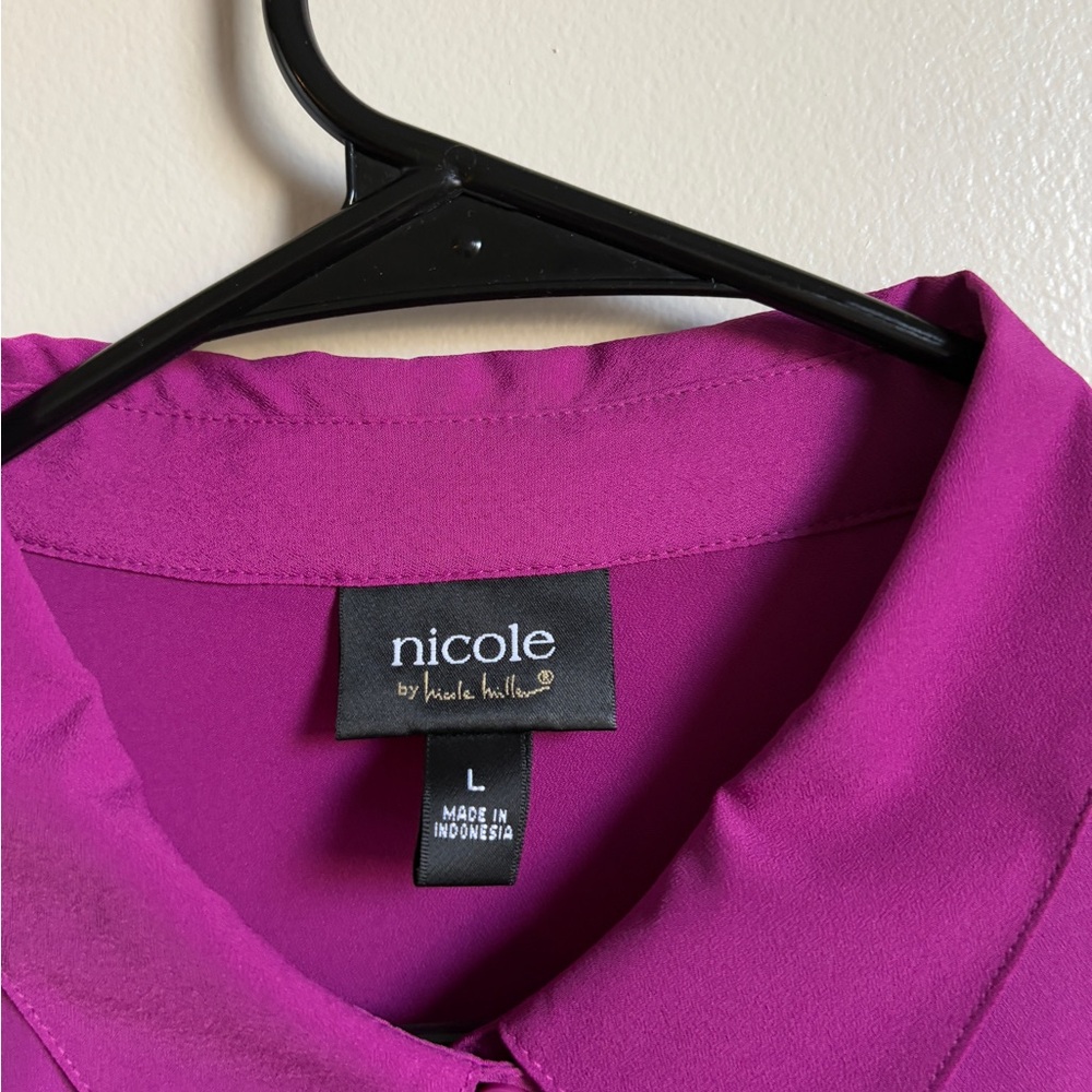 Nicole Pink and Black Long Sleeve Button Down Shirt - Picture 4 of 5